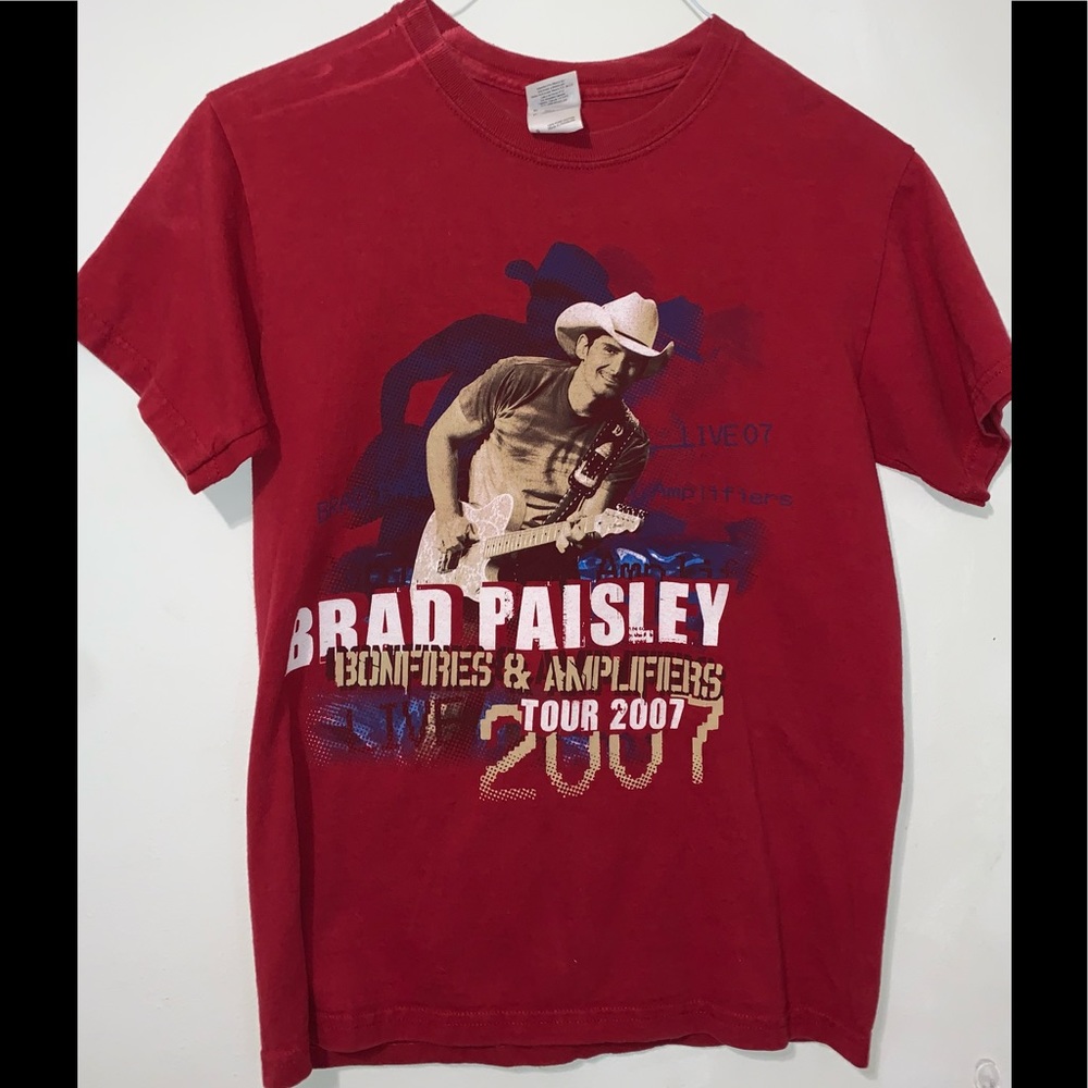 Brad Paisley Bonfires And Amplifiers 2007 Tour Gig Men’s Red T Shirt Small